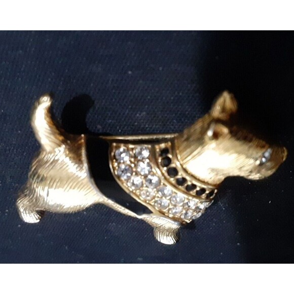 Swarovski Crystal Pin Brooch Scottish Terrier Scottie Dog black clear SCOTTY - Picture 5 of 5